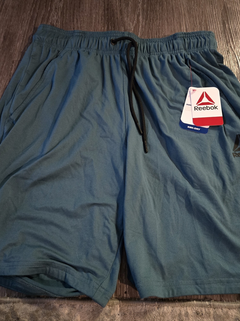 Reebok Men’s Teal Blue Athletic Shorts with Drawstring